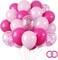 65pcs Hot Pink Balloons 12 Inch Magenta Confetti Balloon for Valentine's Day Girls Theme Birthday Party Decorations Baby Shower Bridal Shower
